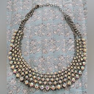 Elegant Silver and Gold Statement Necklace